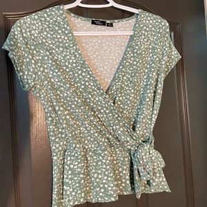 Green Floral Top